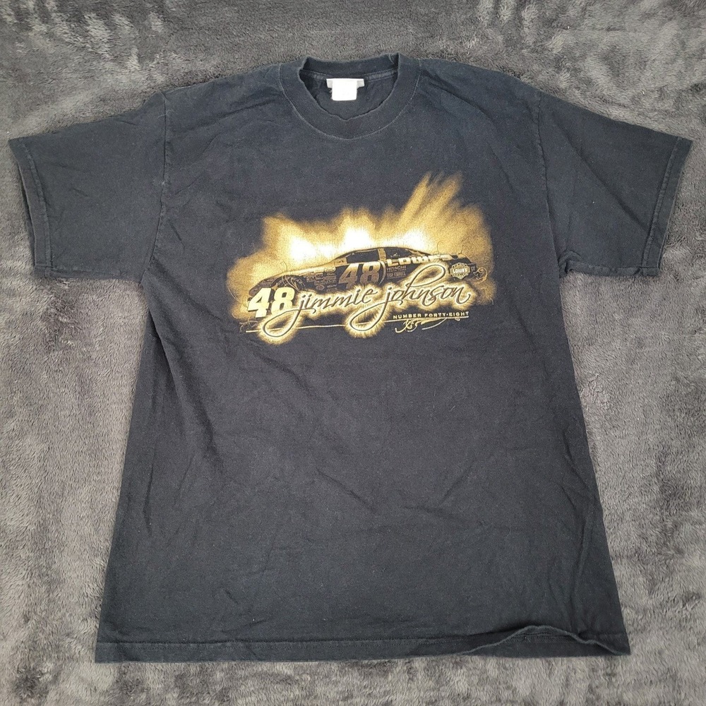 Vintage Jimmie Johnson Lowe's #48 Men's Graphic Tee In Size Large Black
